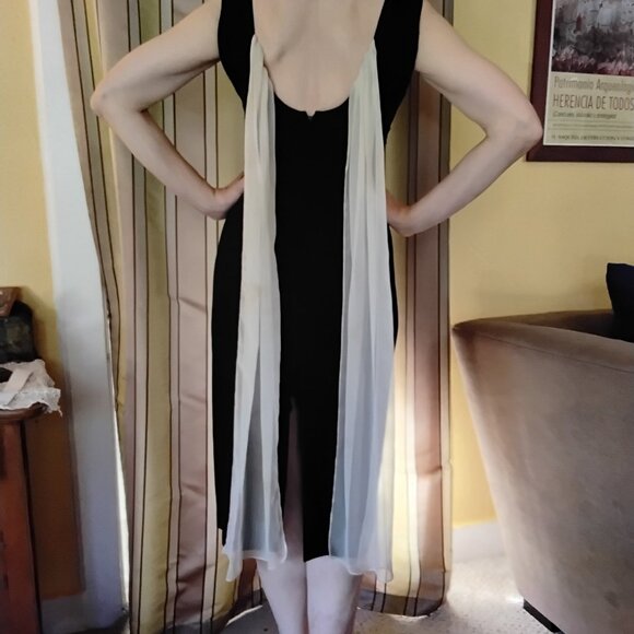 Vintage cocktail dress with back scarves size 4 - Picture 2 of 2